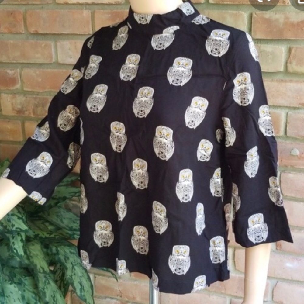 H&M owl blouse, 3/4 sleeve